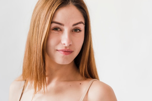 Young redhead confident woman smiling