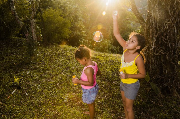 Young sisters playing together