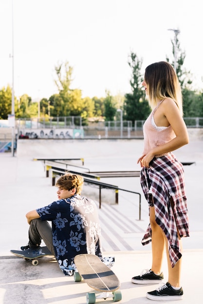 Young skater couple