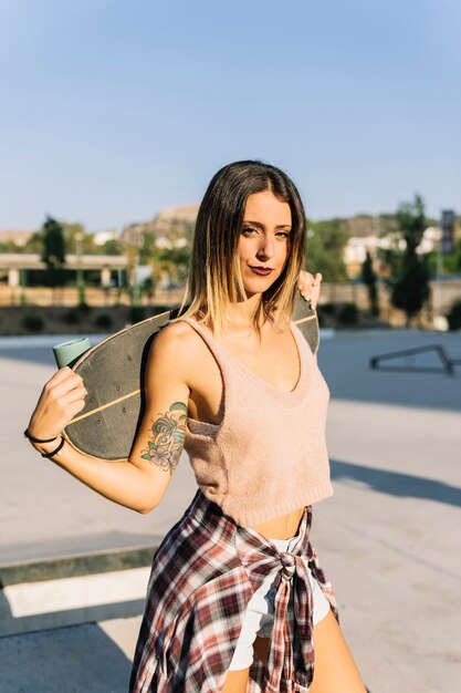 Young skater girl