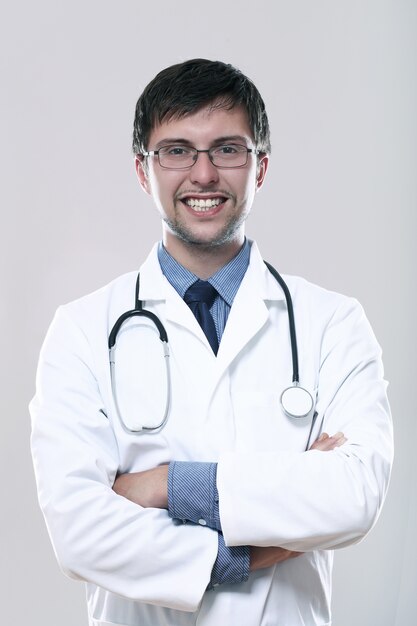 Young smiling doctor with stethoscope