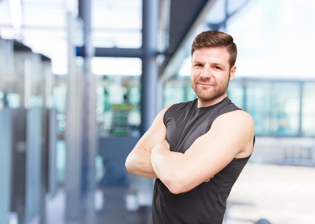 young sports man happy expression