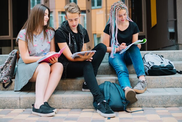 Young students learning lectures