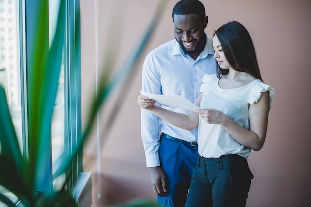 Young stylish business people