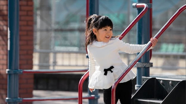 Young toddler having fun in the park