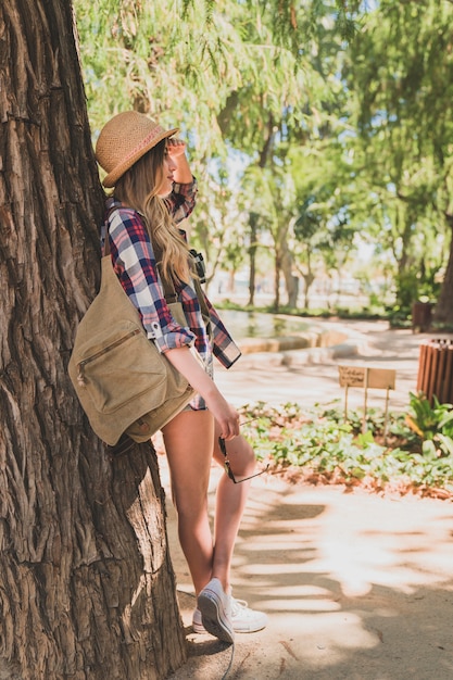 Young traveler posing