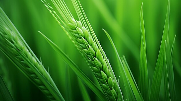 Young wheat on a green field