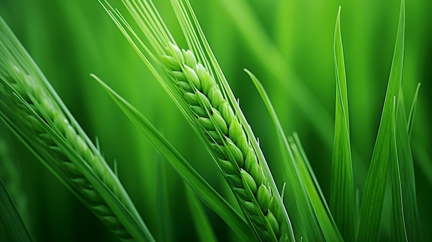 緑の畑の若い小麦