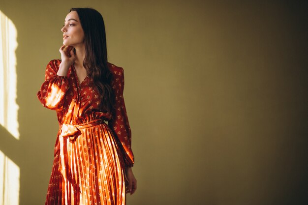 Young woman in a beautiful dress