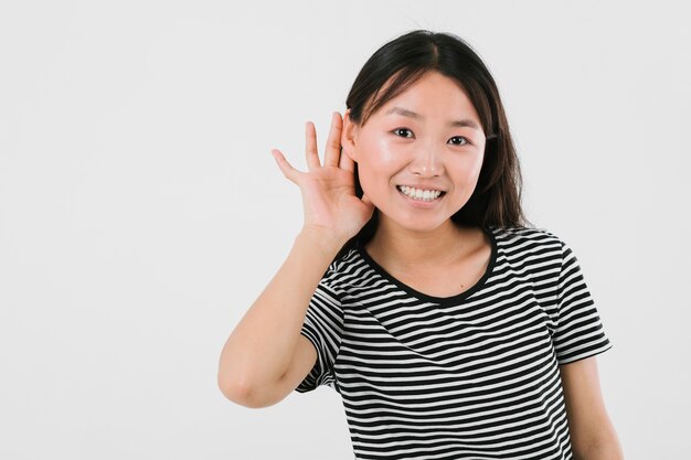 Young woman being ready to hear the good news