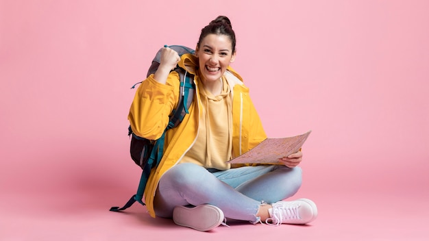 Young woman being ready for a trip