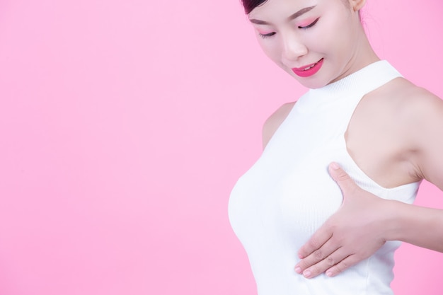 Free Photo young woman breast examination.