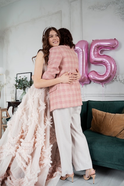 Young woman celebrating her quinceanera