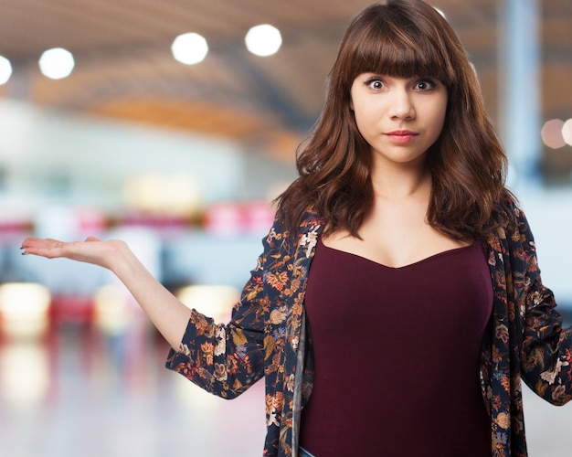 Free photo young woman confused