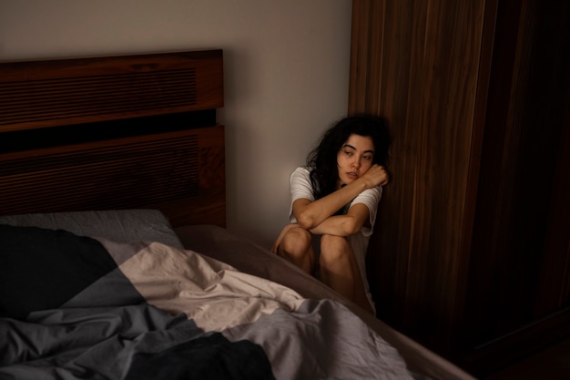 Free photo young woman dealing with anxiety