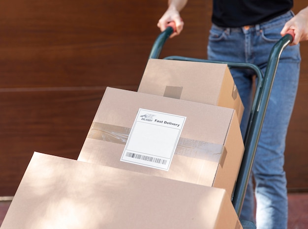 Young woman delivering an order