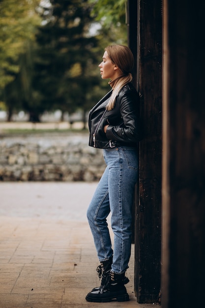 Free photo young woman demonstrating upper cloths