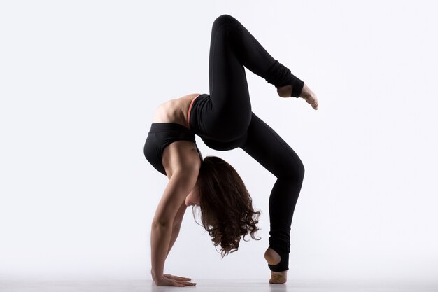 Young woman doing bridge exercise