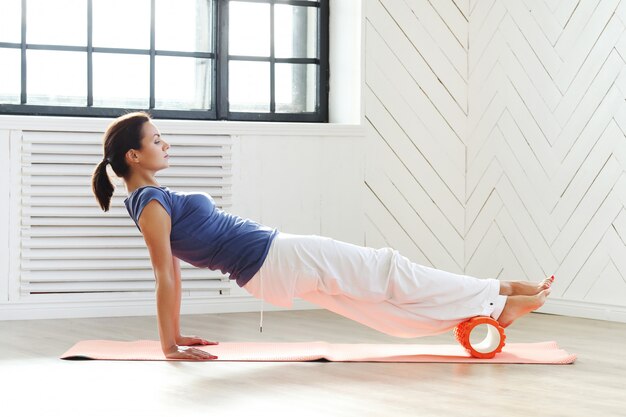 Young woman doing exercises