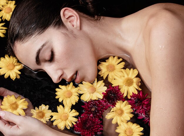 Young woman enjoying therapeutic treatment