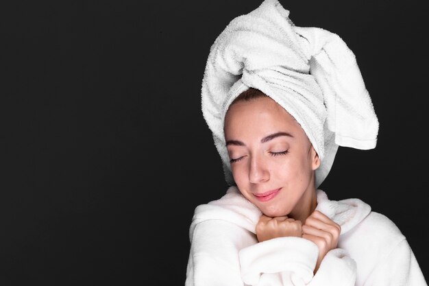 Young woman enjoying wellness treatment