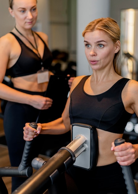 Young woman exercising at the gym