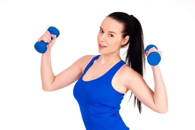 Young woman exercising