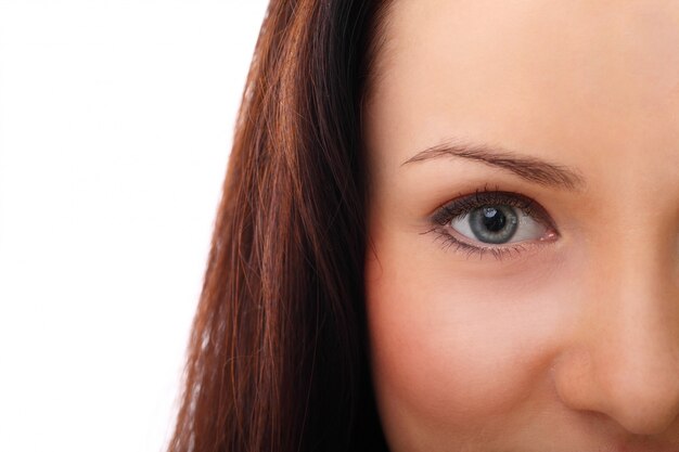 Young woman face closeup