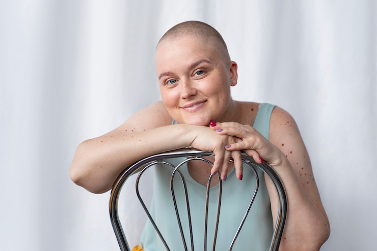 Free Photo young woman fighting cancer
