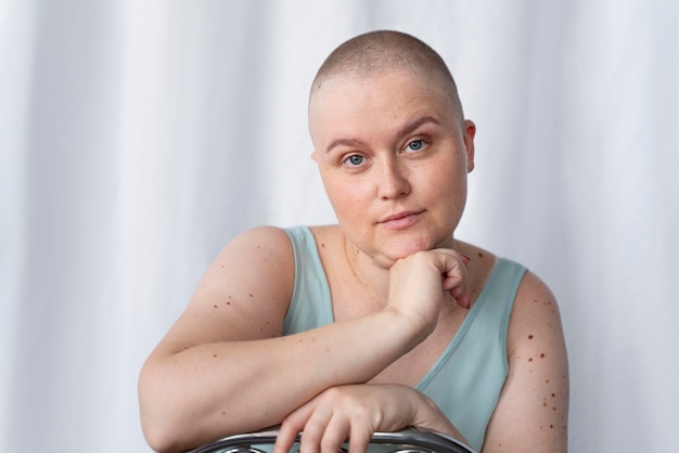 Young woman fighting cancer