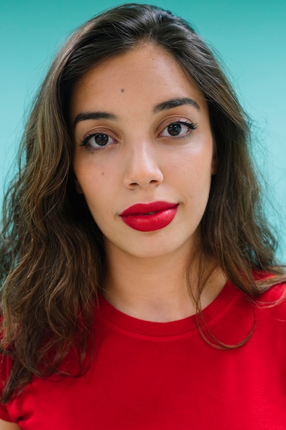 Young woman in foreground