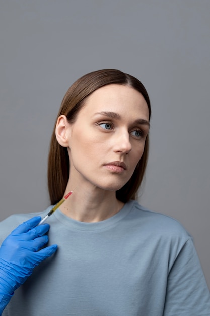 Young woman getting prp therapy