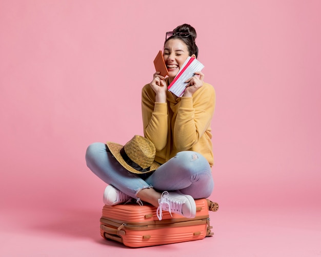 Young woman getting ready for a new trip