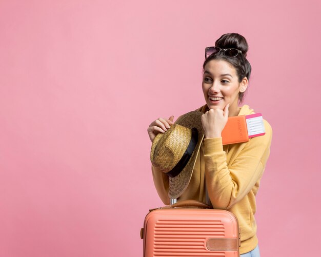 Young woman getting ready for a trip