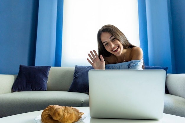 Young woman having a videoconference