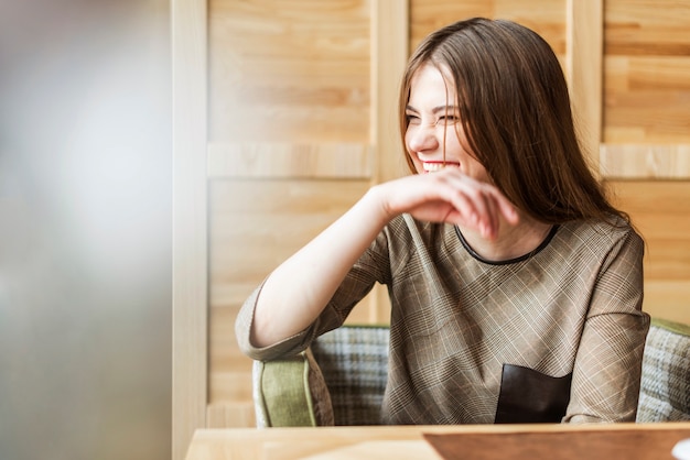 Young woman laughing