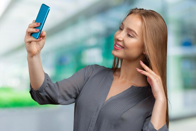 Young woman making a selfie