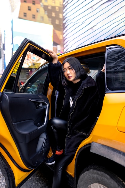 Young woman in new york city during daytime