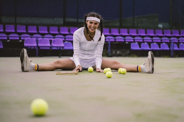 young woman playing tennis