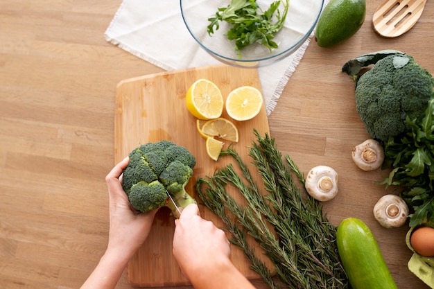 young woman preparing her nutrition diet