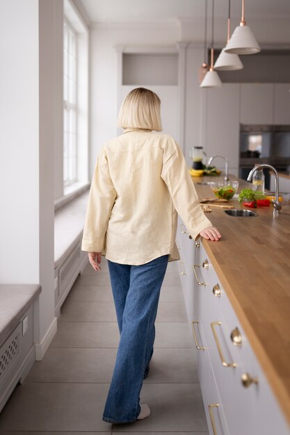 Young woman preparing her nutrition diet