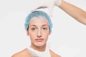 Free photo young woman preparing for medical injection