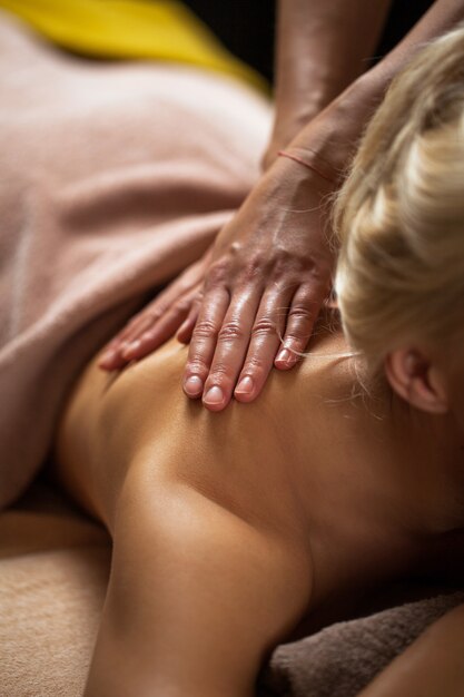 Young woman relax in luxury spa