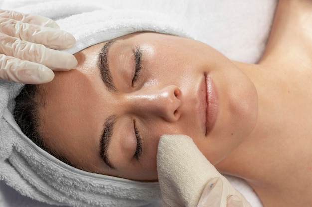 Young woman relaxing at a beauty salon