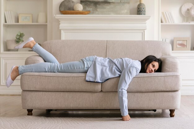 Young woman relaxing on the couch