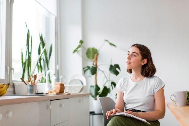 Young woman relaxing at home