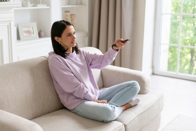 Young woman relaxing at home