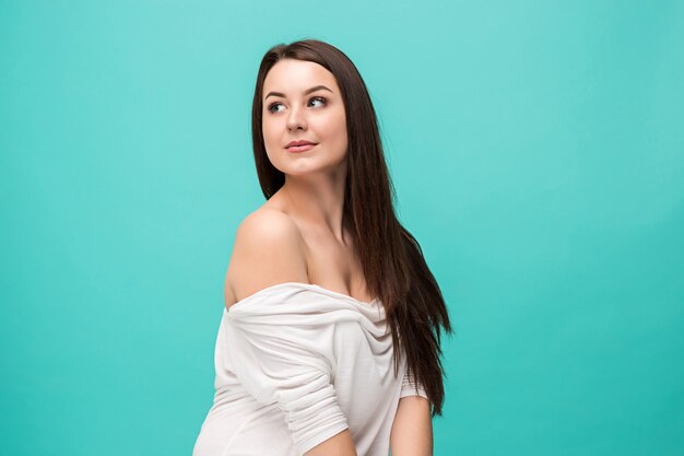 young woman's portrait with happy emotions