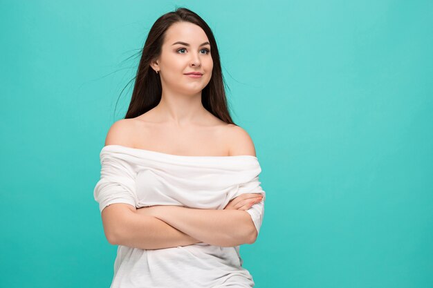 young woman's portrait with happy emotions