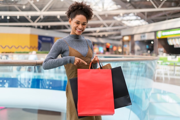 Young woman shopping for clothes